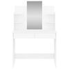 vidaXL Dressing Table with Mirror High Gloss White 96x39x142 cm