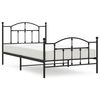 vidaXL Metal Bed Frame without Mattress with Footboard Black 107x203cm