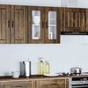 vidaXL Kitchen Wall Cabinet with Glass Door Porto Smoked Oak