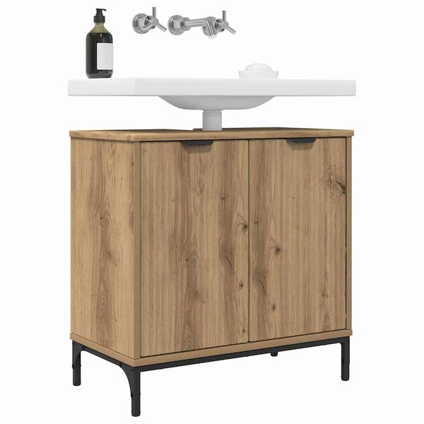 vidaXL Bathroom Sink Cabinet with Door Artisan Oak 60.5 x 33.5 x 61 cm