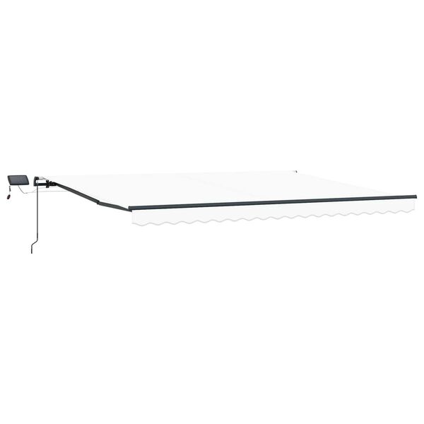 vidaXL Retractable Awning Manual White 400 x 300 cm Fabric