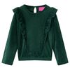 vidaXL Kids' Blouse with Ruffles Dark Green 104