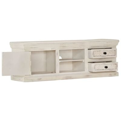 vidaXL TV Cabinet White 120x30x40 cm Solid Mango Wood