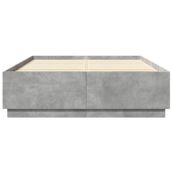 vidaXL Bed Frame without Mattress Concrete Grey 140x200 cm