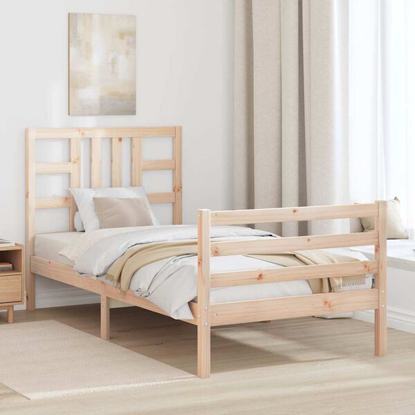 vidaXL Bed Frame without Mattress 90x200 cm Solid Wood Pine