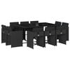 vidaXL Garden Dining Set | Black | PE Rattan | Large | Foldable