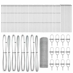 vidaXL Hexagonal Fence Ground Fix 100 x 0.6 m Galvanised Steel Silver