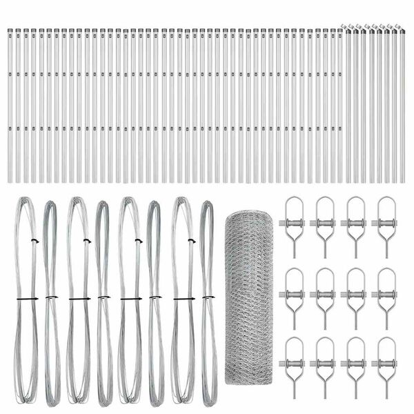 vidaXL Fence Post Silver 100 x 0.6 m (25 mm mesh) Steel