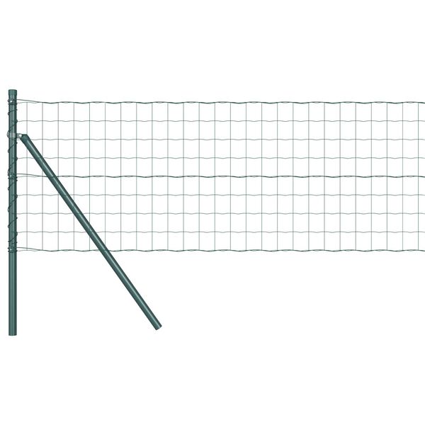 vidaXL Fence with Post Green 0.8 x 25 m Steel