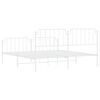 vidaXL Metal Bed Frame without Mattress with Footboard&nbsp;White 183x213cm