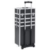 vidaXL Make-up Trolley Aluminium Black