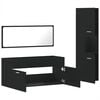 vidaXL 3 Piece Bathroom Furniture Set Black Engineered Wood
