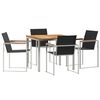 vidaXL Garden Dining Set 5 pcs Solid Teak Wood and Stainless Steel