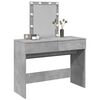 vidaXL Dressing Table with LED Concrete Grey 100x40x130 cm
