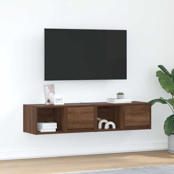 vidaXL TV Cabinets 2 pcs Brown Oak 60x31x25.5 cm Engineered Wood