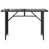 vidaXL 2 Piece Garden Dining Set with Cushions Black Poly Rattan