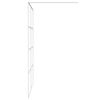 vidaXL Walk-in Shower Wall White 140x195 cm Clear ESG Glass