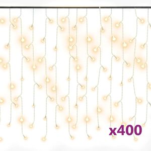 vidaXL Curtain Icicle Light | Warm White | Plastic, copper | Large