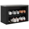 vidaXL Shoe Rack with Shelf Black oak 75 x 35 x 45 cm Engineered wood