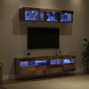 vidaXL TV Wall Units with LED with LED 5 pcs Old Wood 80 x 30 x 40 cm