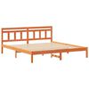 vidaXL Bed Frame with Headboard Brown Pine wood