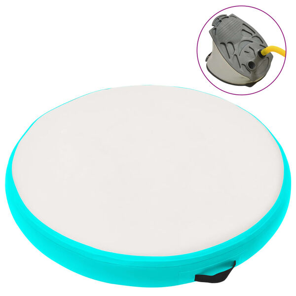 vidaXL Inflatable Gymnastic Mat with Pump 100x100x15 cm PVC Green