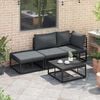vidaXL Garden Sofa Set with Cushion 3 pcs Black Aluminium