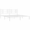 vidaXL Metal Bed Frame without Mattress with Headboard White 183x213cm