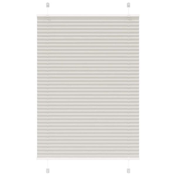vidaXL Pleated Blind Light Grey 85x100 cm Fabric Width 84.4 cm Polyester