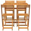 vidaXL Bistro Set Folding 5 pcs Oil Natural Solid Acacia Wood