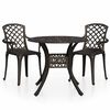 vidaXL 3 Piece Bistro Set Cast Aluminium Bronze