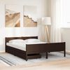 vidaXL Bed Frame without Mattress Dark Brown 140x200 cm Solid Wood