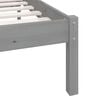 vidaXL Bed Frame without Mattress Grey Solid Wood Pine King Size