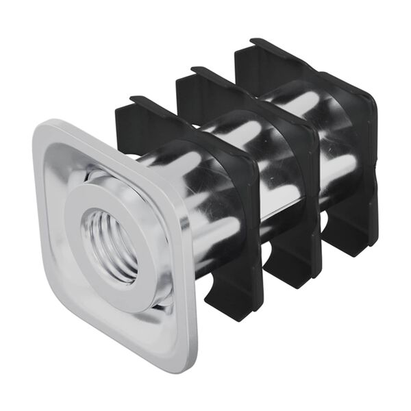 vidaXL Threaded Tube Insert 12 pcs Black and Silver Galvanised Steel