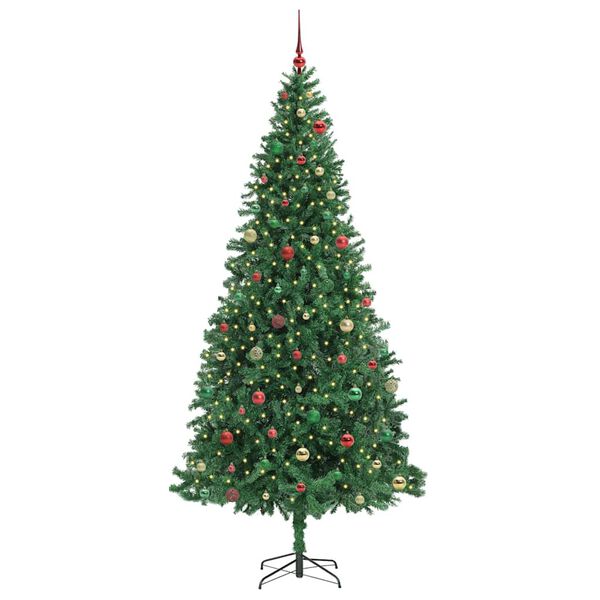 vidaXL Artificial Christmas Tree with 300 LEDs with Stand Green 300 cm