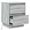 vidaXL Bedside Cabinet Grey 39 x 34.5 x 50 cm Engineered wood