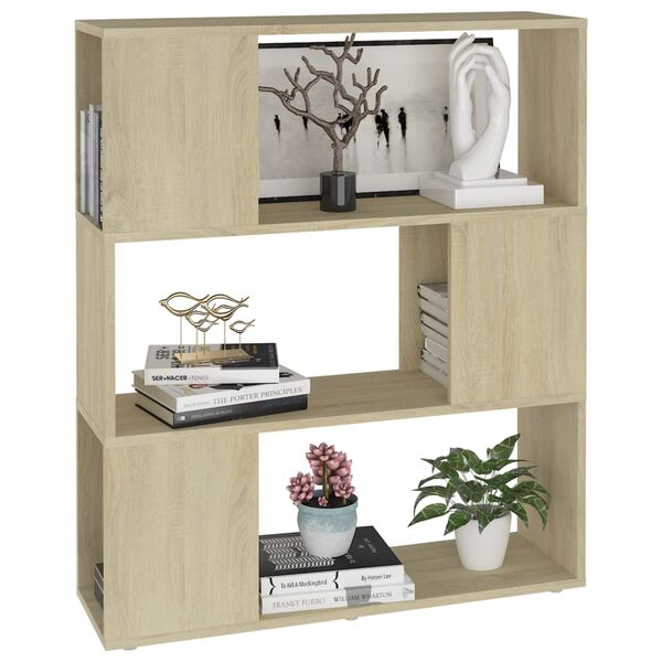 vidaXL Book Cabinet Room Divider Sonoma Oak 80x24x94 cm Engineered Wood