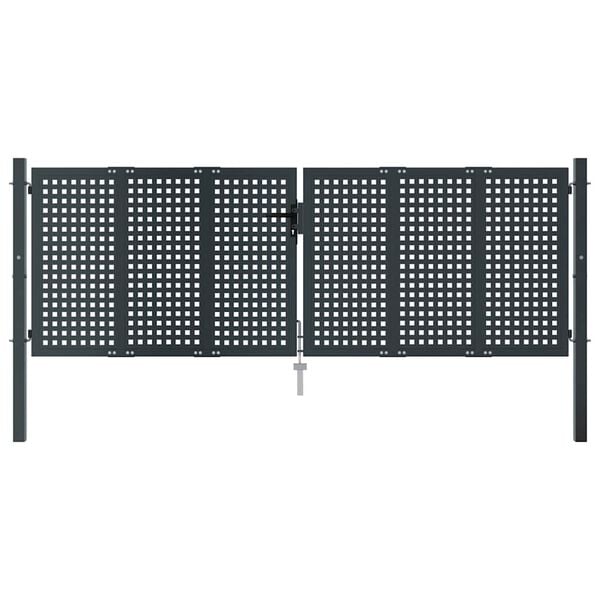 vidaXL Garden Gate Anthracite 300x75 cm Steel