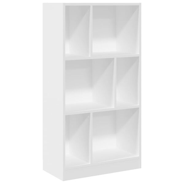 vidaXL Bookcase White 57x28.5x107.5 cm Engineered Wood