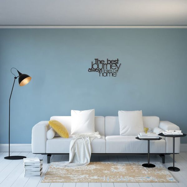 Homemania Wall Decoration Words 70x40 cm Steel Black
