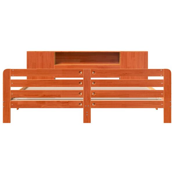 vidaXL Bed Frame without Mattress Wax Brown 200x200 cm Solid Wood Pine