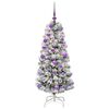 vidaXL Artificial Hinged Christmas Tree Green and White 120 cm
