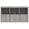 vidaXL Sideboard with LED Lights Grey Sonoma 181.5x37x100 cm