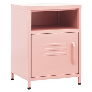 vidaXL Nightstand Pink 35x35x51 cm Steel
