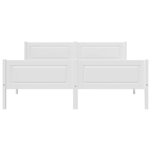 vidaXL Bed Frame without Mattress Solid Pinewood White 120x200 cm