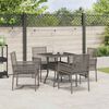 vidaXL Garden Dining Set 5 pcs Grey Poly Rattan