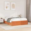 vidaXL Bed Frame without Mattress Wax Brown 150x200 cm King Size Solid Wood Pine