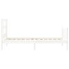 vidaXL Bed Frame without Mattress White Small Single Solid Wood Pine