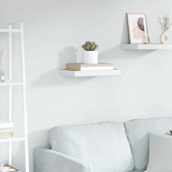vidaXL Floating Wall Shelf Oak and White 40x23x3.8 cm MDF