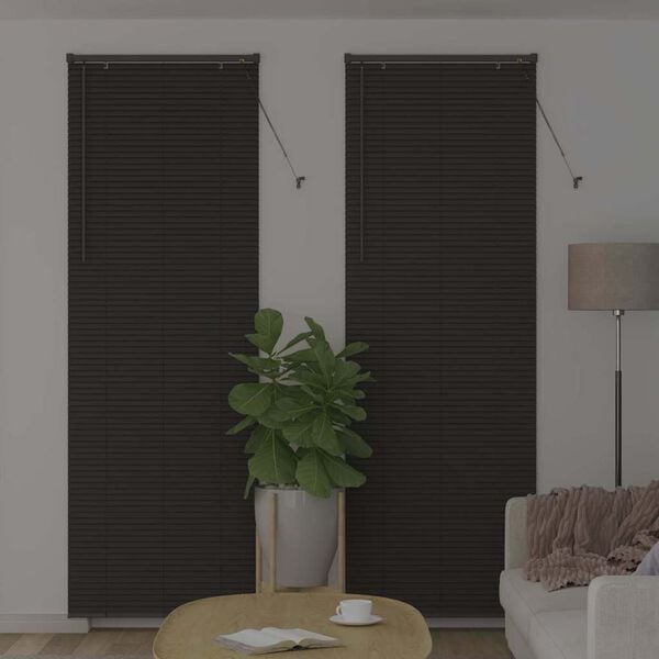 vidaXL Window Blind with Curtains Manual Dark grey Aluminium